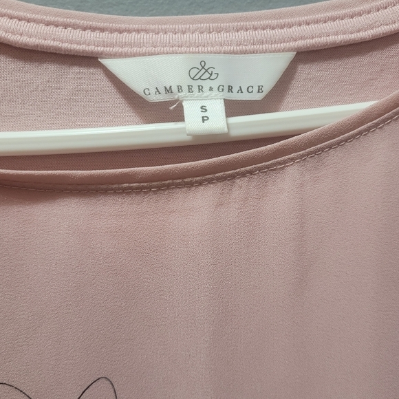 Camber & Grace Pastel Pink Short Sleeve Top S - Picture 5 of 7
